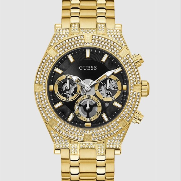 Guess Other - Guess Gold-Tone Exposed Dial Multifunction Watch